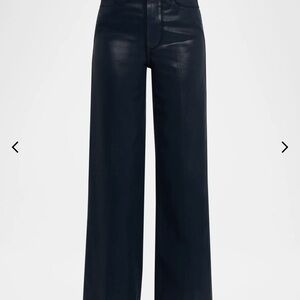 PAIGE women’s Sasha navy luxe coated jeans 32 inseam size 27